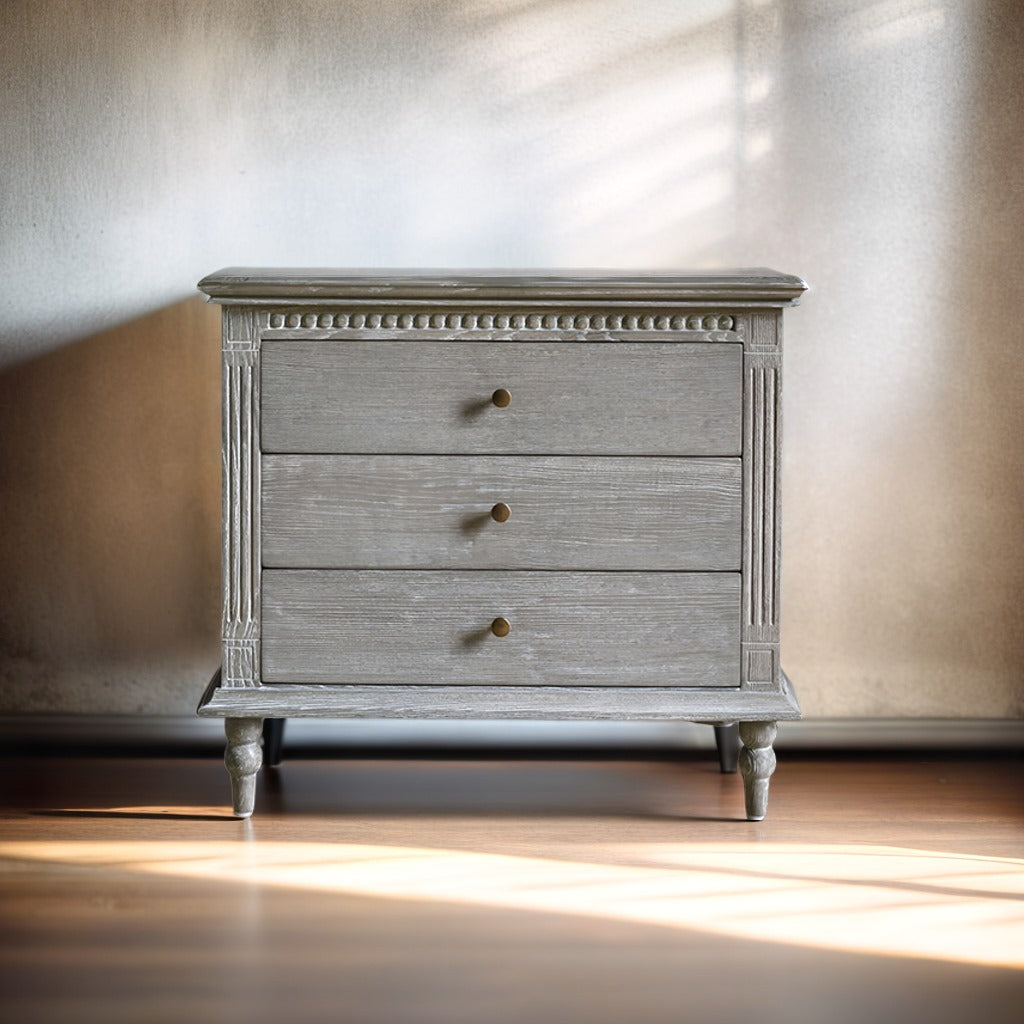 Handcrafted Wooden Grey Chest Of Drawer