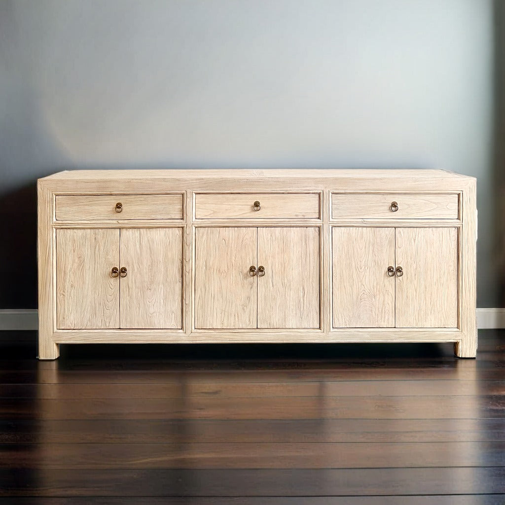 Handcrafted Wooden Three Drawer Sideboard