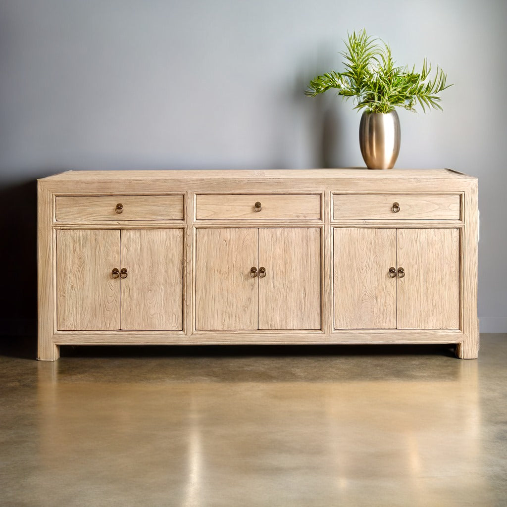 Handcrafted Wooden Three Drawer Sideboard