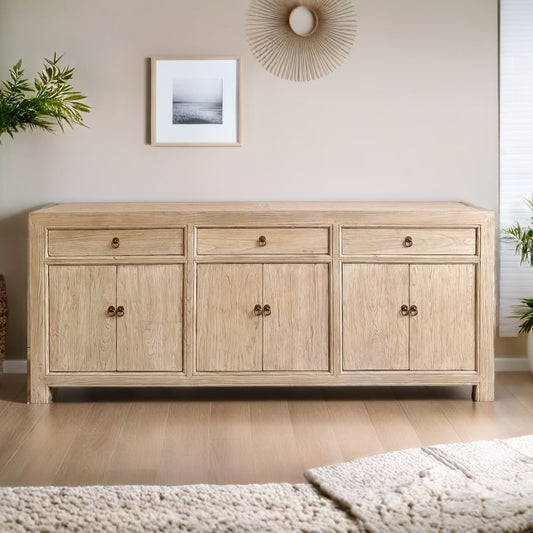 Handcrafted Wooden Three Drawer Sideboard