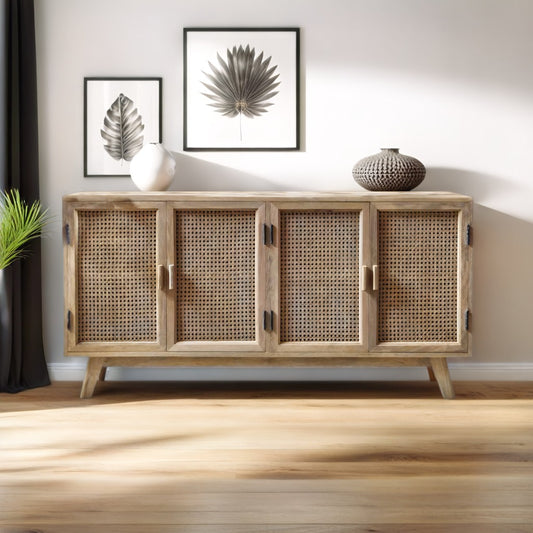 Handcrafted Four Door Wooden Sideboard