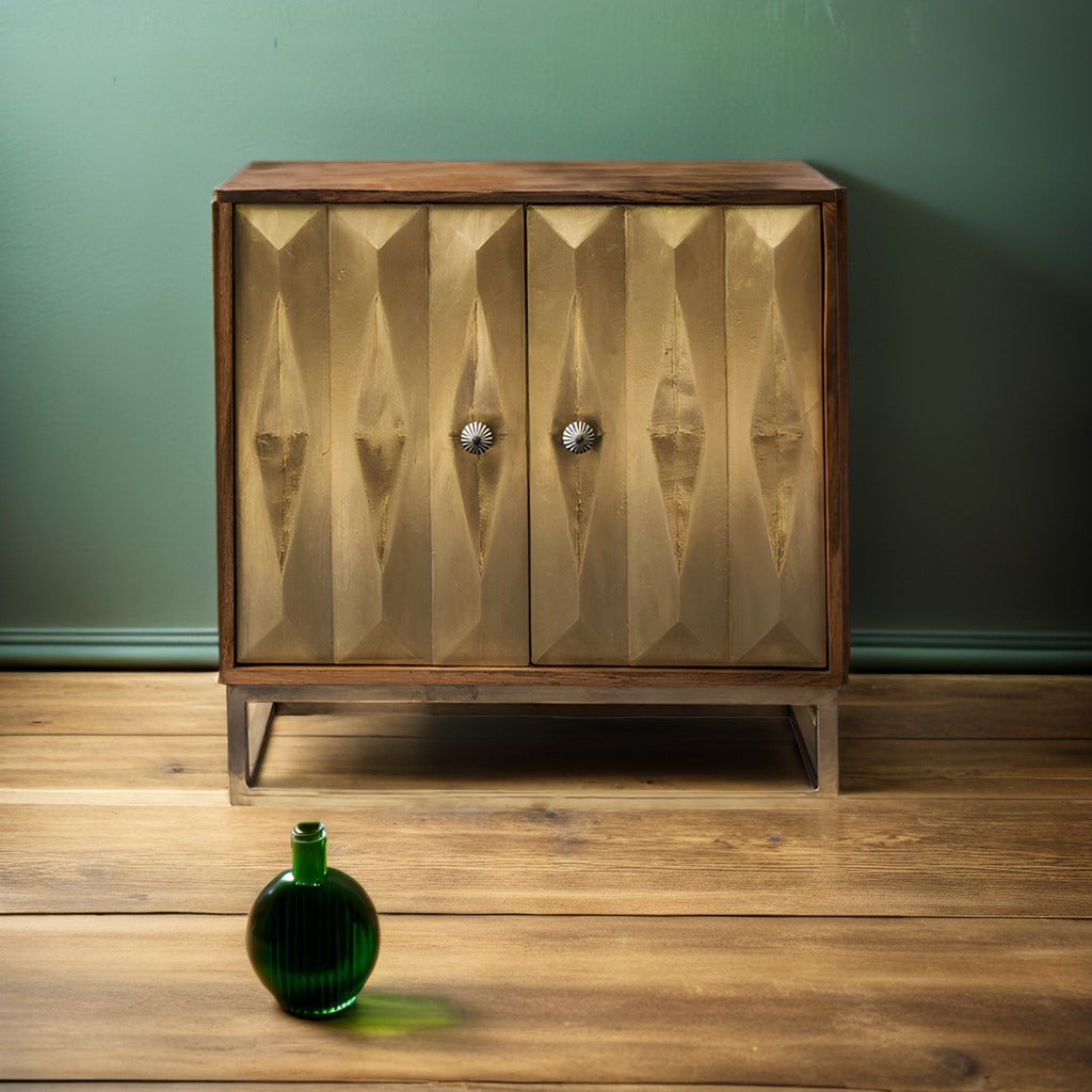 Handmade Wooden & Brass Cabinet