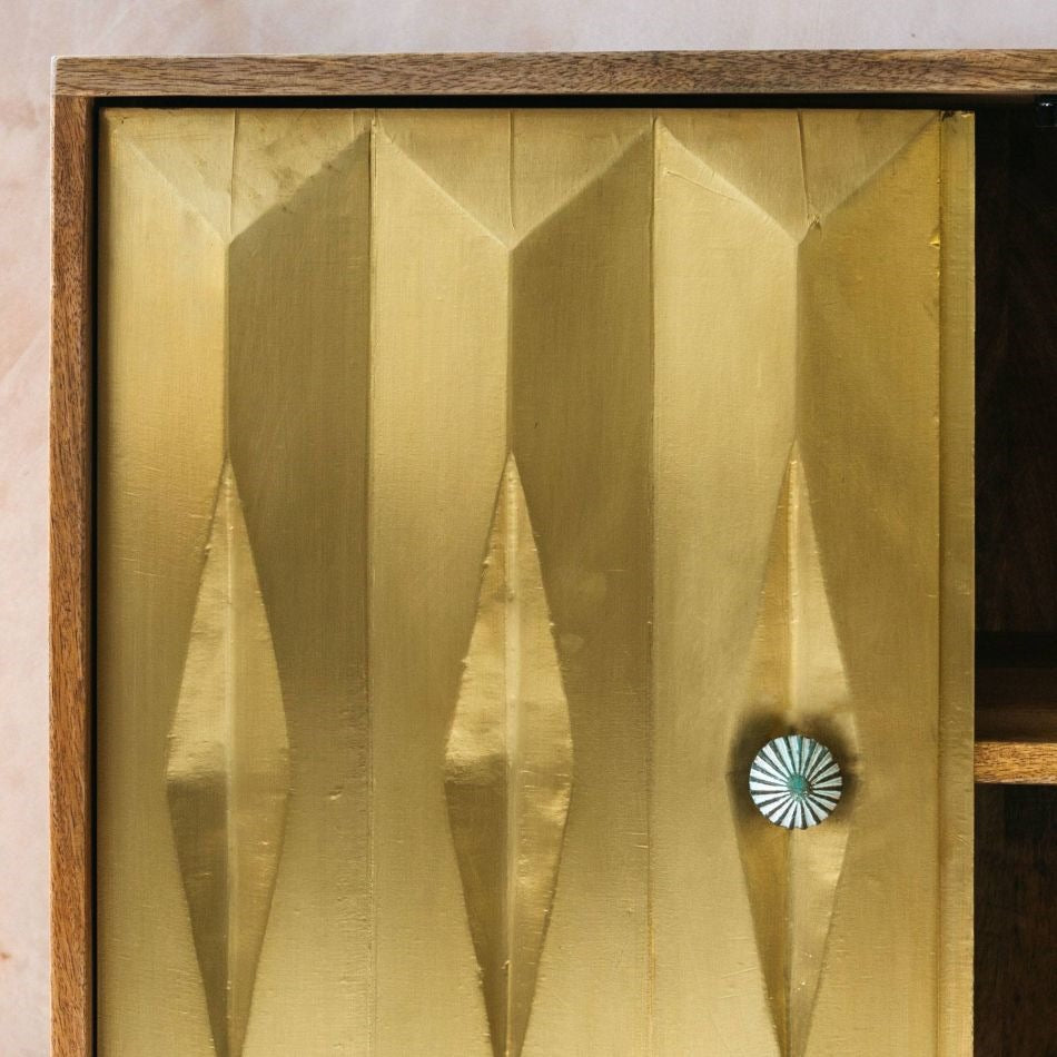 Handmade Wooden & Brass Cabinet