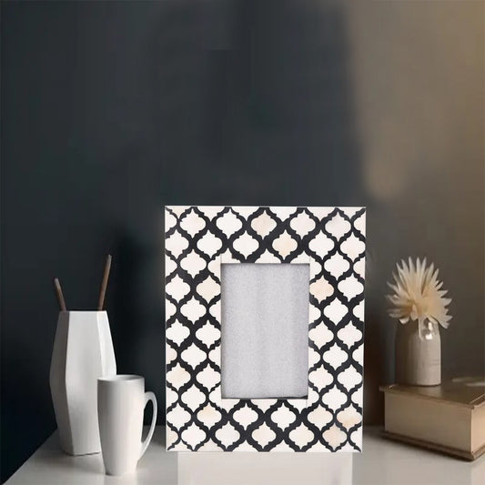 Handmade Customized Bone Inlay Moroccan Pattern Photo Frame