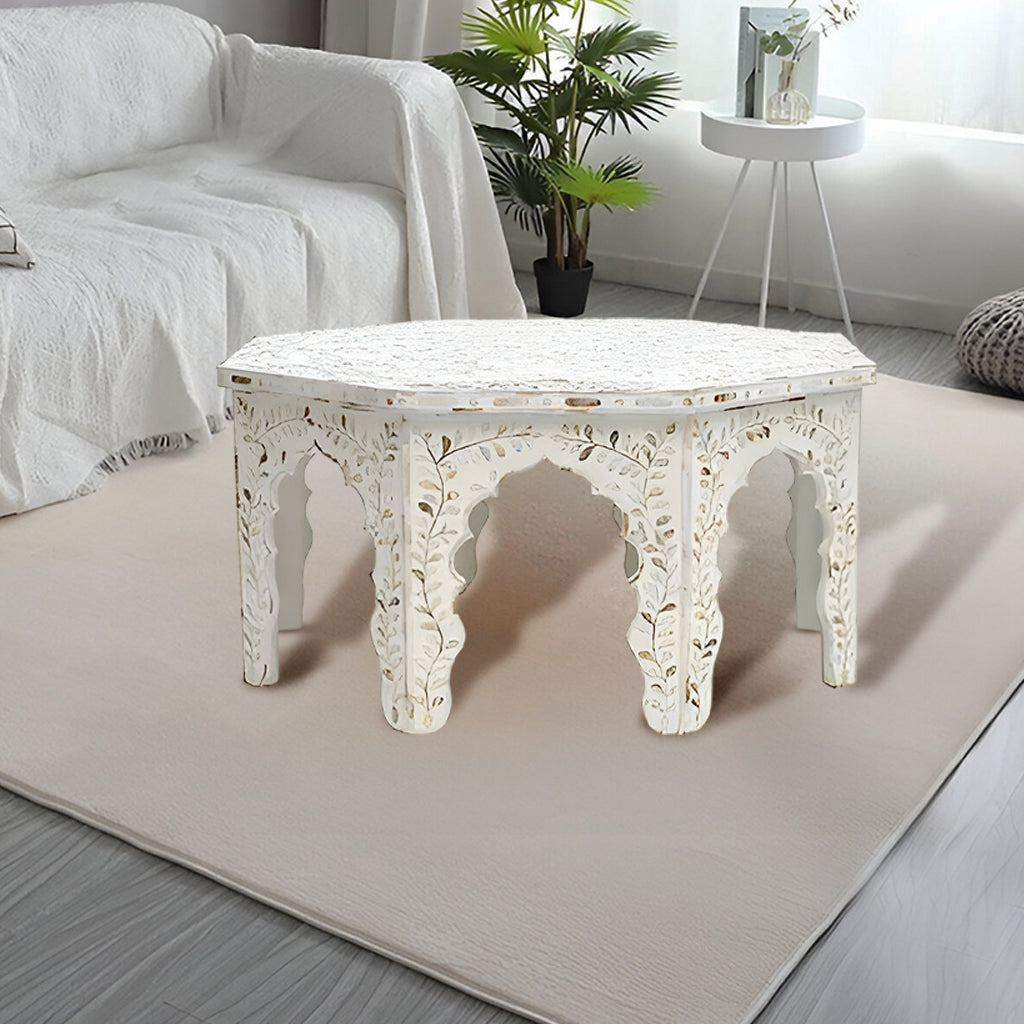 Mother of Pearl Octagonal Coffee Table: A Unique Masterpiece