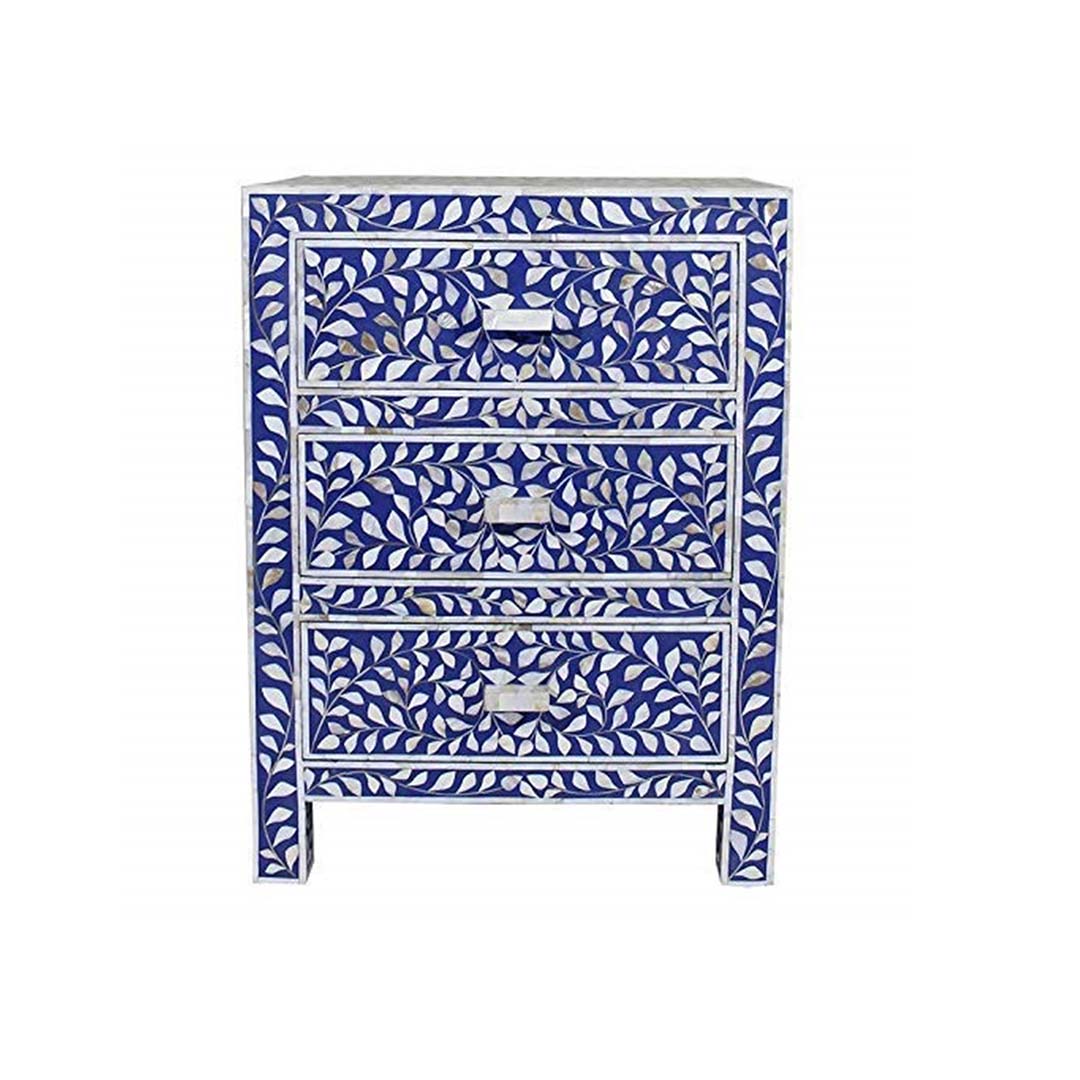 Mother of Pearl Inlay Floral Bedside/Nightstand