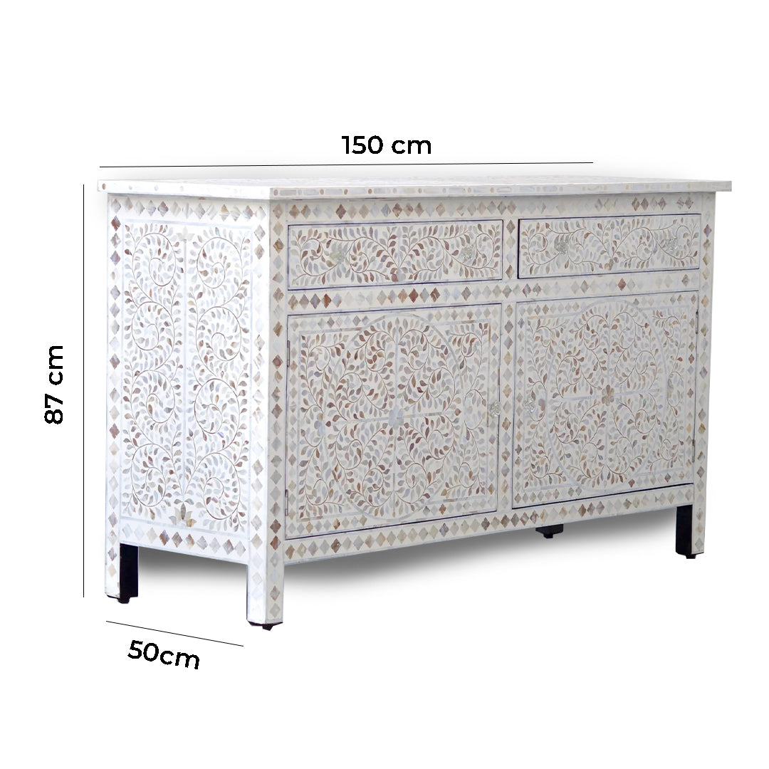 MOTHER OF PEARL CHEST OF DRAWER/ SIDEBOARD - FLORAL