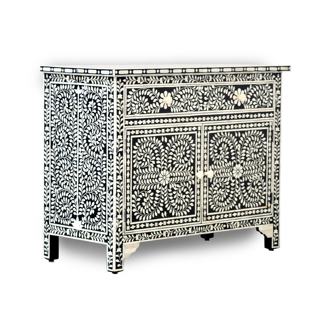Bone Inlay Chest of Drawers/ Sideboard-Floral