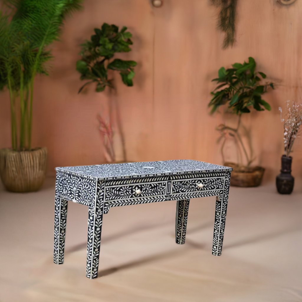 Black Mother of Pearl Handmade Console Personalized Table for Living Decor