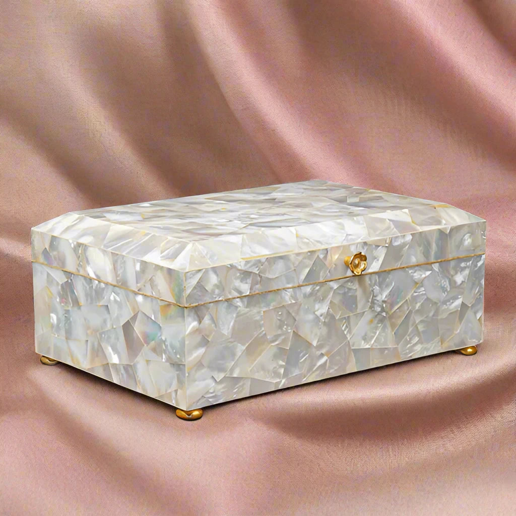 Beautiful Handmade Mother Of Pearl Jewelry Box