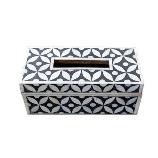 Handmade Bone Inlay Star Eye Pattern Tissue Box