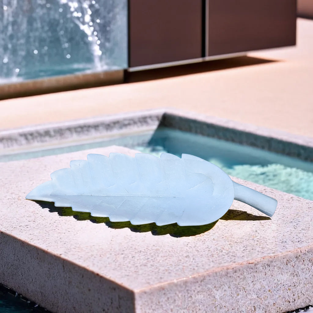 Decorative Marble  Leaf Stylel, fruit bowl, handcarved white marble Bowl, Natural Stone bowl