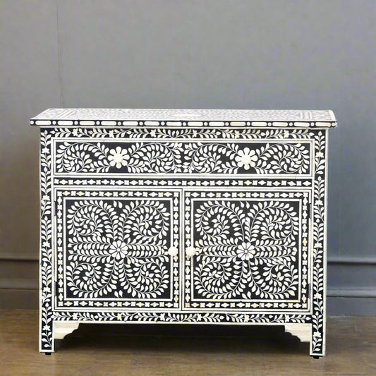 Bone Inlay Chest of Drawers/ Sideboard-Floral