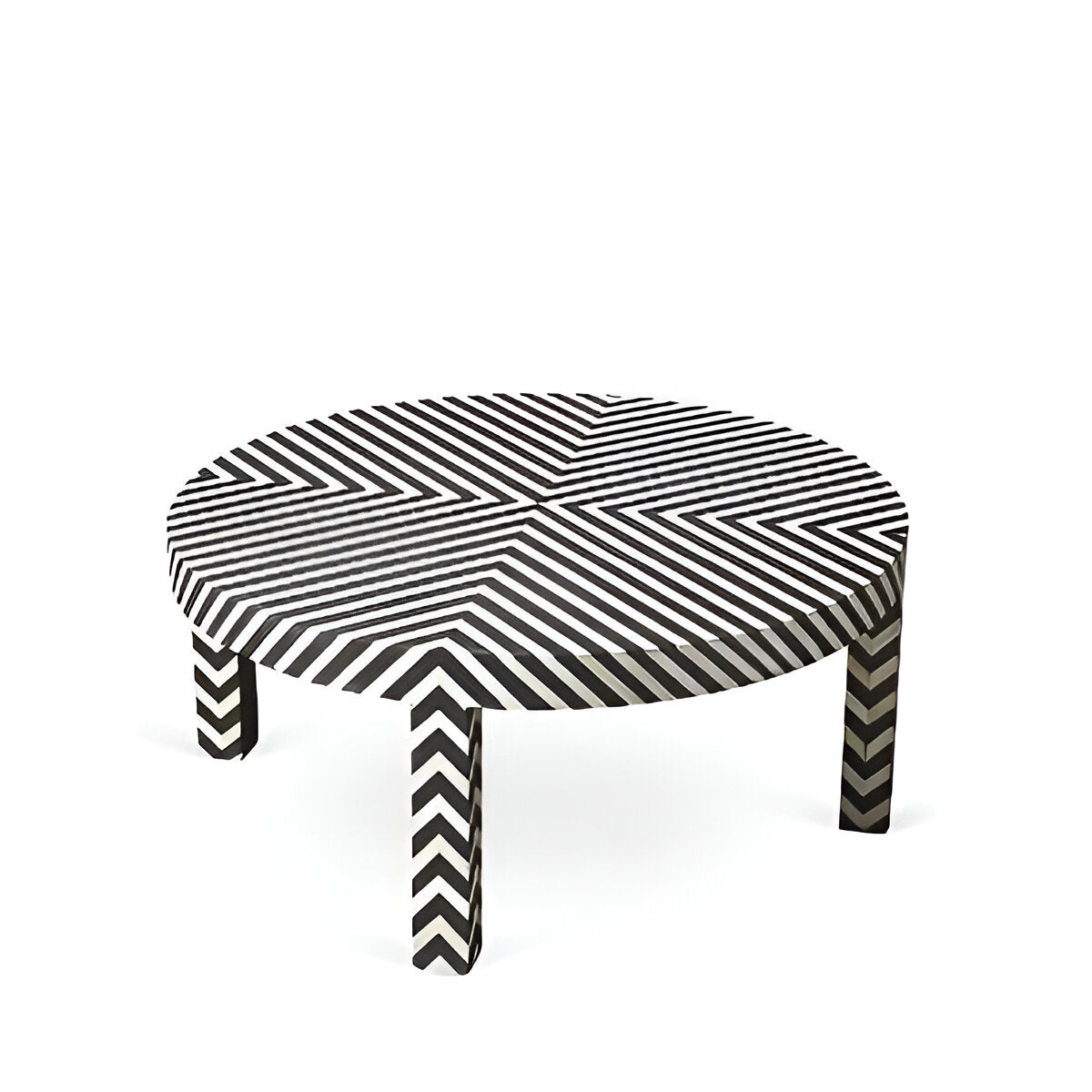 Handmade Customized Bone Inlay  Zebra Pattern  Coffee Table