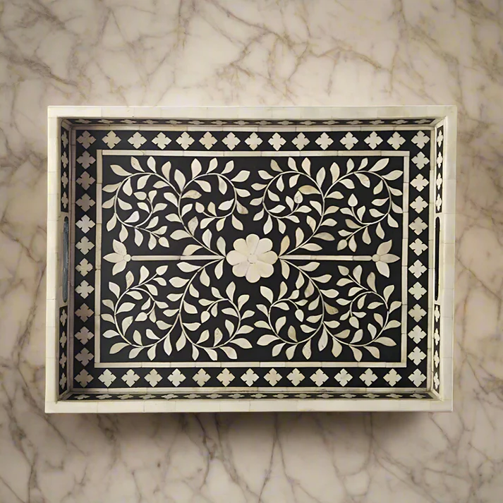 Handmade Bone  Inlay Ready to ship Rectangle Tray