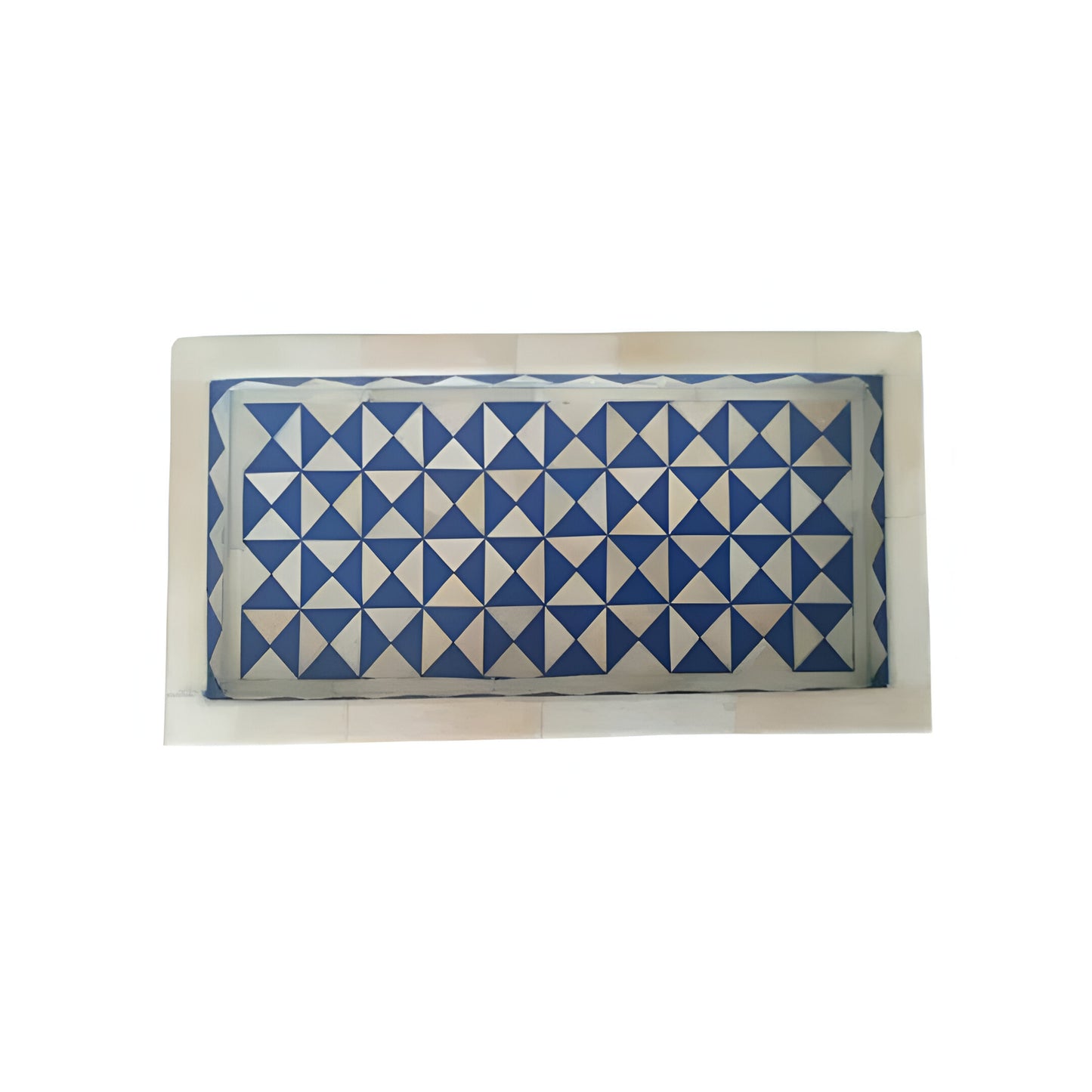 Handmade Customized Bone Inlay Geometric Pattern Serving Tray Best For Home Decor