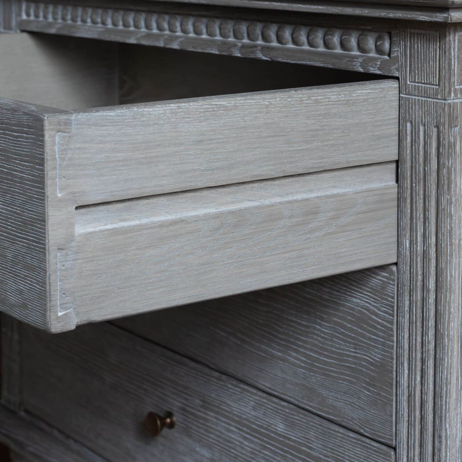 Handcrafted Wooden Grey Chest Of Drawer