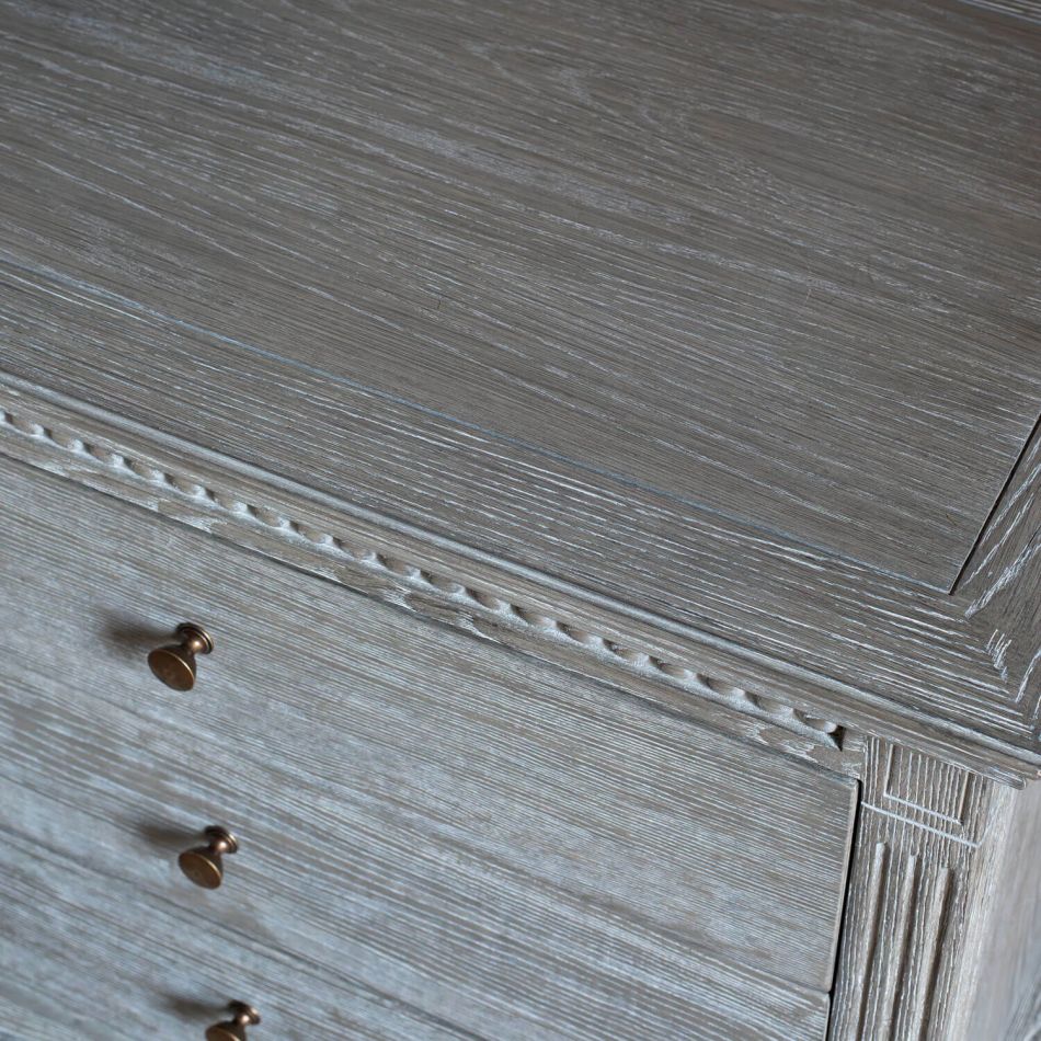 Handcrafted Wooden Grey Chest Of Drawer