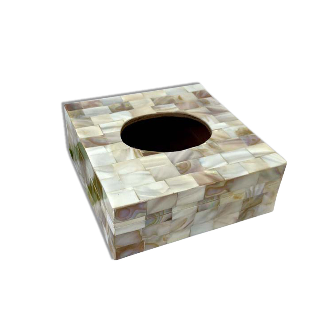 Handmade Mother of Pearl Square Shape Tissue Box