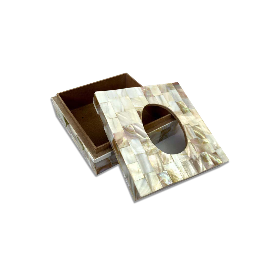 Handmade Mother of Pearl Square Shape Tissue Box