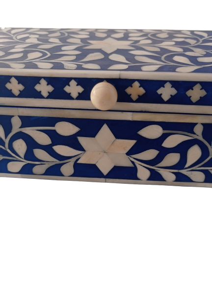 Handmade Customized Bone Inlay Floral Pattern Jewelry Box