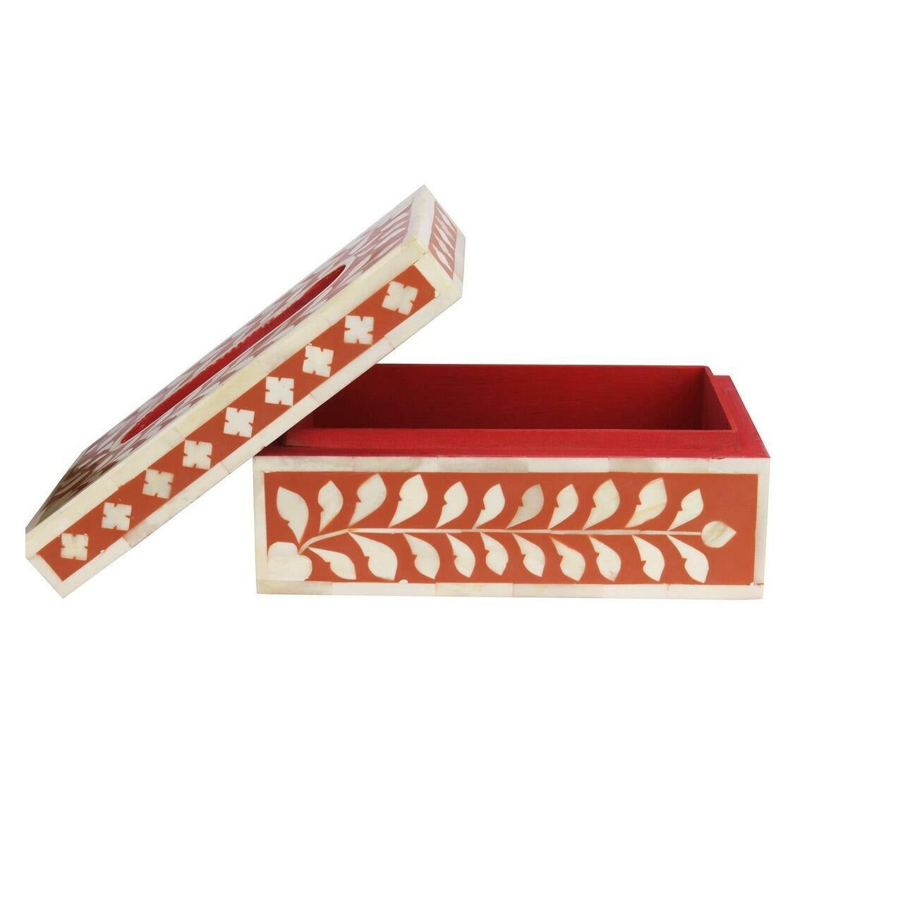Customized Handmade Bone Inlay  Floral Pattern Tissue Box