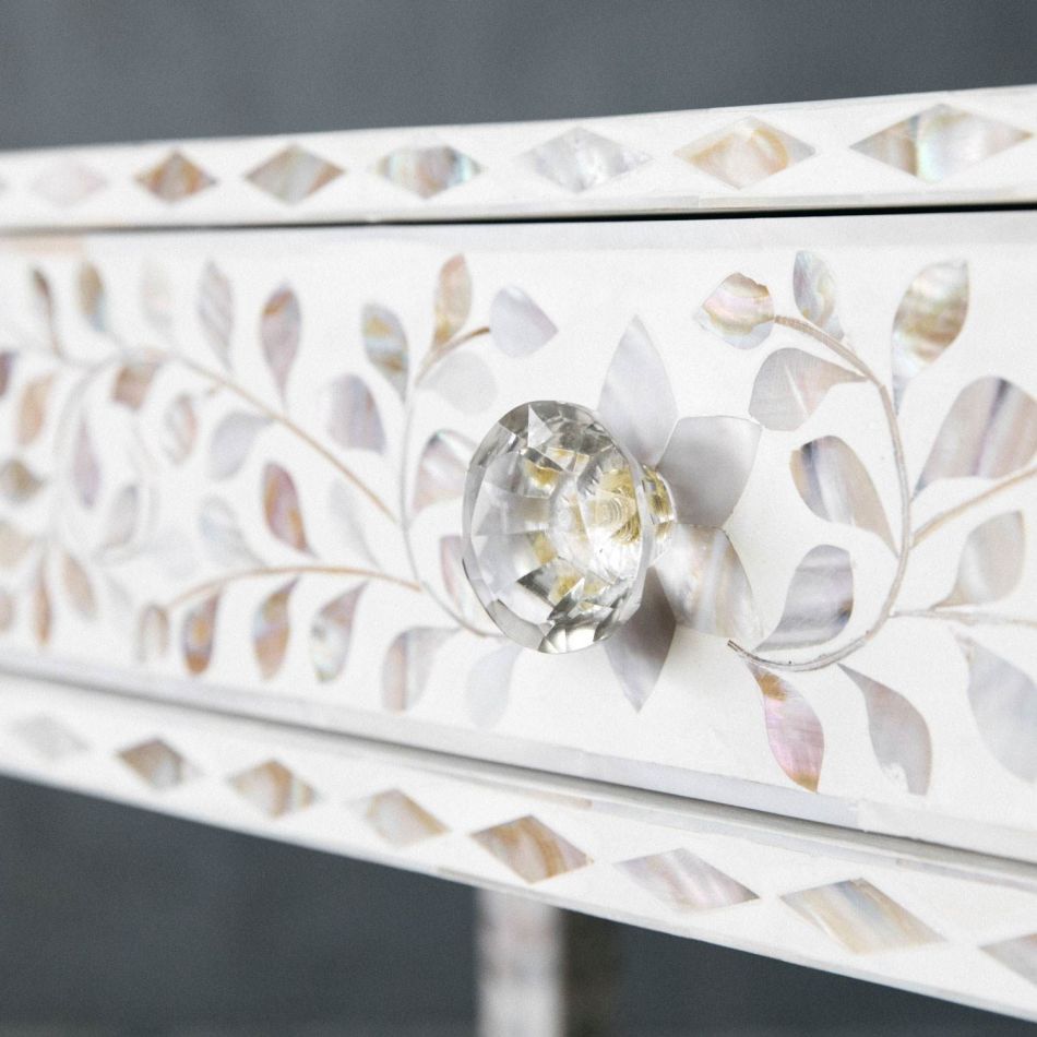 Handmade Customized Mother of Pearl Vanity Console Table